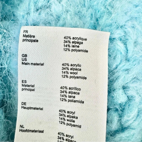 MAJE Alpaca & Wool Blend Sweater Jumper in Aqua Blue Size L - Picture 15 of 16
